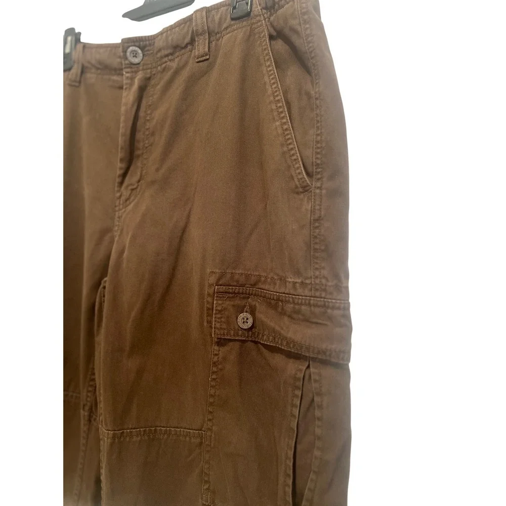 The North Face Baggy Cargo Pants Brown Retro Utility Hiking Streetwear Men's 38